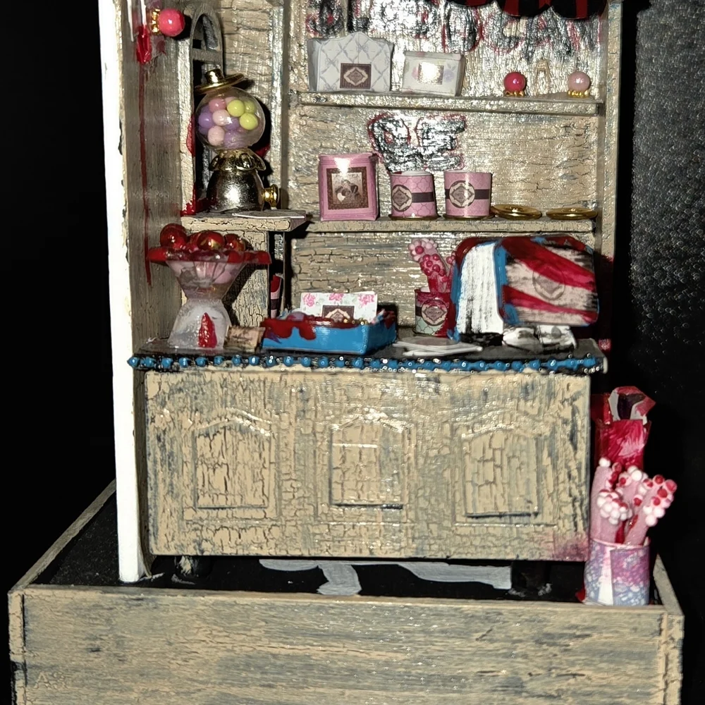 Miniature Creepy Bloody Candy Shop Diorama Art Display Piece! - Picture 2 of 5